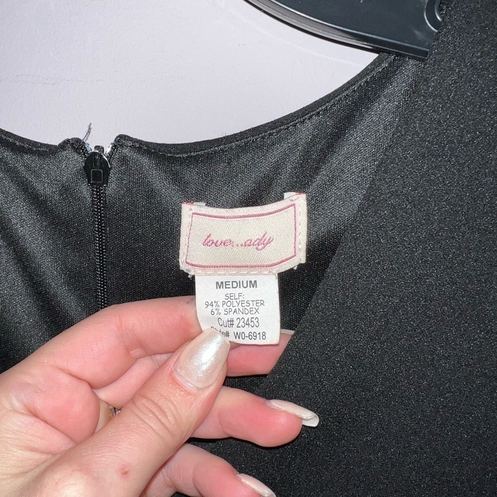 NWOT Love...Ady Deep V Asymmetrical Tank Dress M - Picture 6 of 8